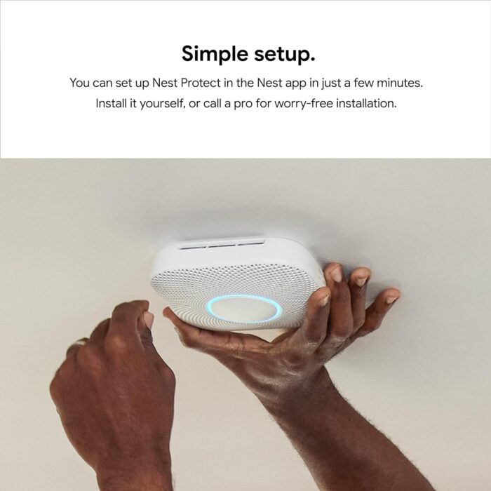 Google Nest Protect - Smoke Alarm - Smoke Detector and Carbon Monoxide Detector - Battery Operated , White - S3000BWES - Image 7