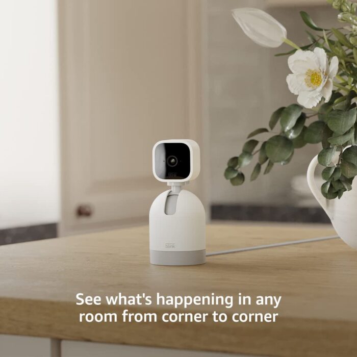 Blink Mini Pan-Tilt Camera (newest model), Rotating indoor plug-in smart security camera, two-way audio, HD video, motion detection, Works with Alexa (White) - Image 3