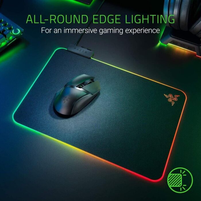 Razer Firefly Hard V2 RGB Gaming Mouse Pad: Customizable Chroma Lighting, Built-in Cable Management, Balanced Control & Speed, Non-Slip Rubber Base - Image 6