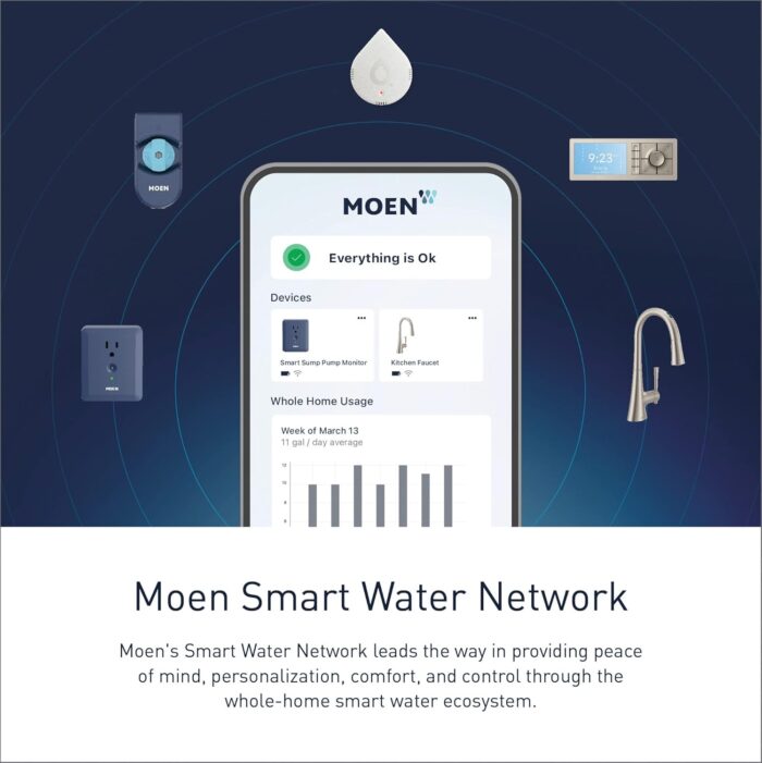 Moen Flo Smart Water Leak Detector, Water Sensor Alarm for Home, 1-Pack, White, 920-004 - Image 6