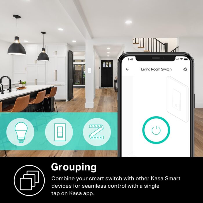 Kasa Smart Light Switch HS200, Single Pole, Needs Neutral Wire, 2.4GHz Wi-Fi Light Switch Works with Alexa and Google Home, UL Certified, No Hub Required , White, HS200 - Image 6