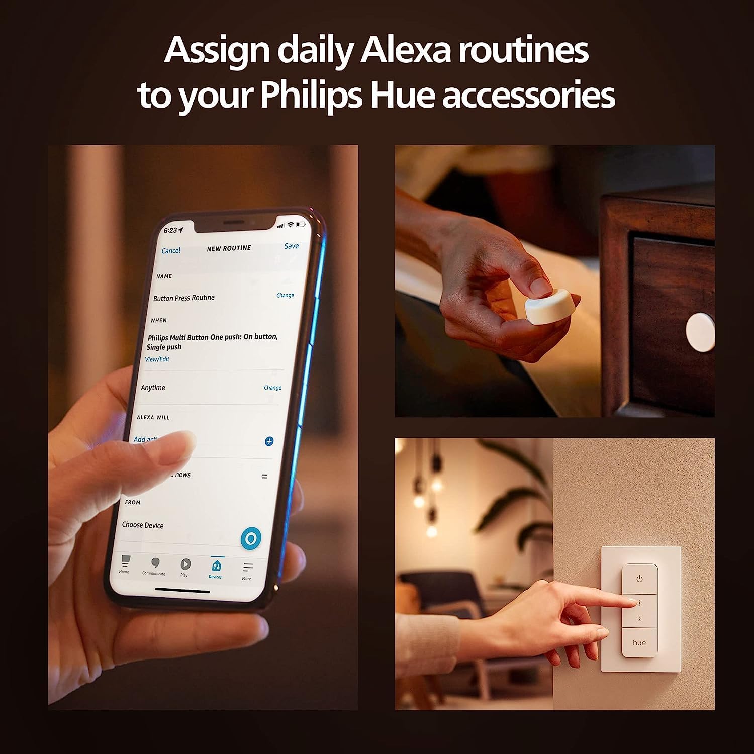 Philips Hue Smart Dimmer Switch with Remote, White - 1 Pack - Turns Hue Lights On, Off, Dims or Brightens - Requires Hue Bridge - Easy, No-Wire Installation - Image 3