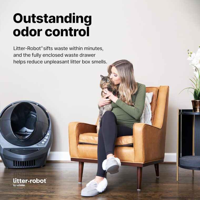 Litter-Robot 3 Connect by Whisker, Grey - Automatic, Self-Cleaning Cat Litter Box, Helps Reduce Litter Box Odors, Works with Almost Any Clumping Litter, WhiskerCare 1-Year Warranty - Image 4