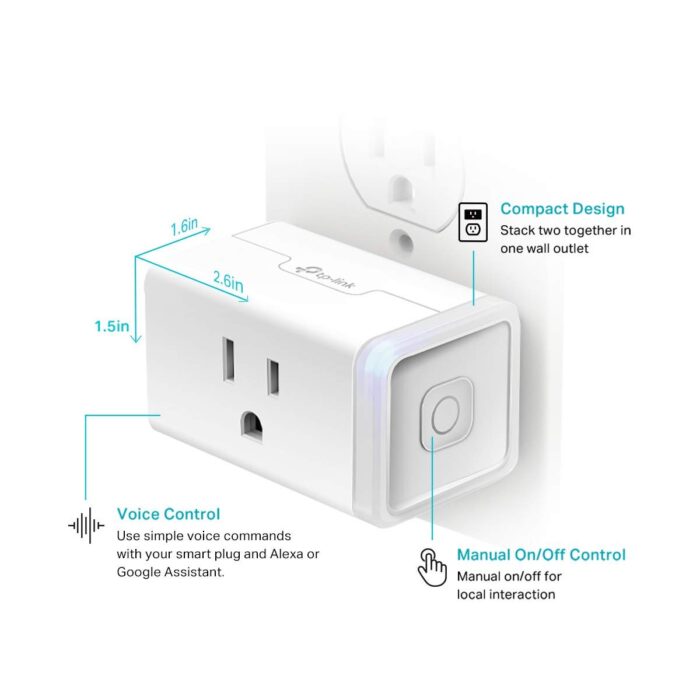 Kasa Smart Plug HS103P3, Smart Home Wi-Fi Outlet Works with Alexa, Echo, Google Home & IFTTT, No Hub Required, Remote Control,15 Amp,UL Certified, White, 3 Count (Pack of 1) - Image 6