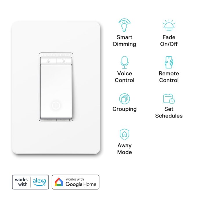 Kasa Smart Dimmer Switch HS220, Single Pole, Needs Neutral Wire, 2.4GHz Wi-Fi Light Switch Works with Alexa and Google Home, UL Certified, No Hub Required, 1 Pack - Image 2