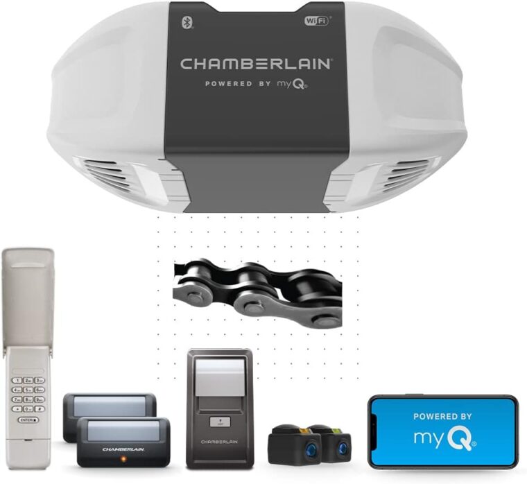 Chamberlain C2405 MYQ Smart Garage Door Opener, Chain Drive, 1/2-HP Motor, Dual Light - Quantity 1