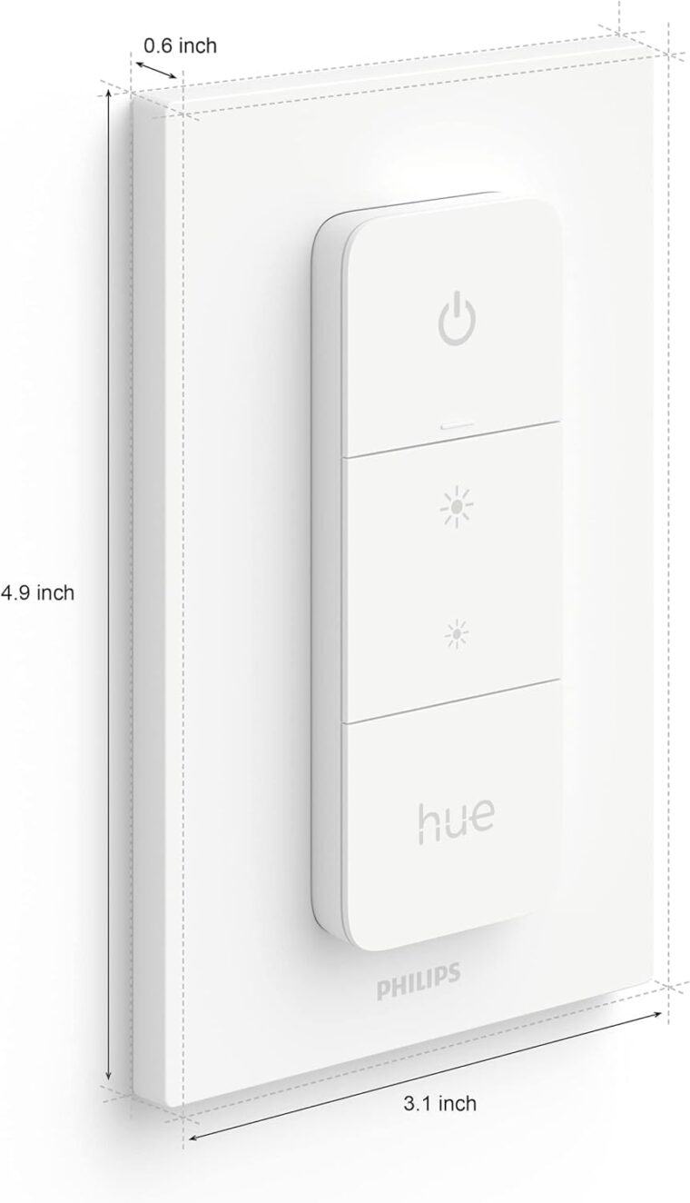 Philips Hue Smart Dimmer Switch with Remote, White - 1 Pack - Turns Hue Lights On, Off, Dims or Brightens - Requires Hue Bridge - Easy, No-Wire Installation - Image 6