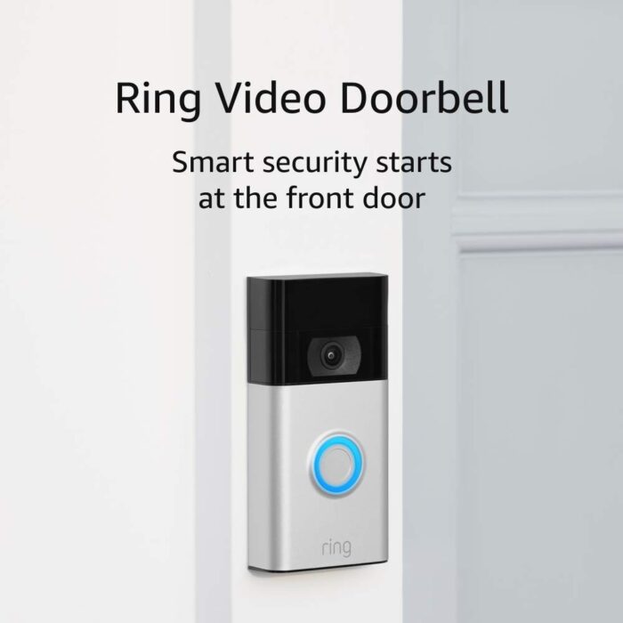 Like-New Ring Video Doorbell – newest generation – 1080p HD video, improved motion detection, easy installation – Satin Nickel