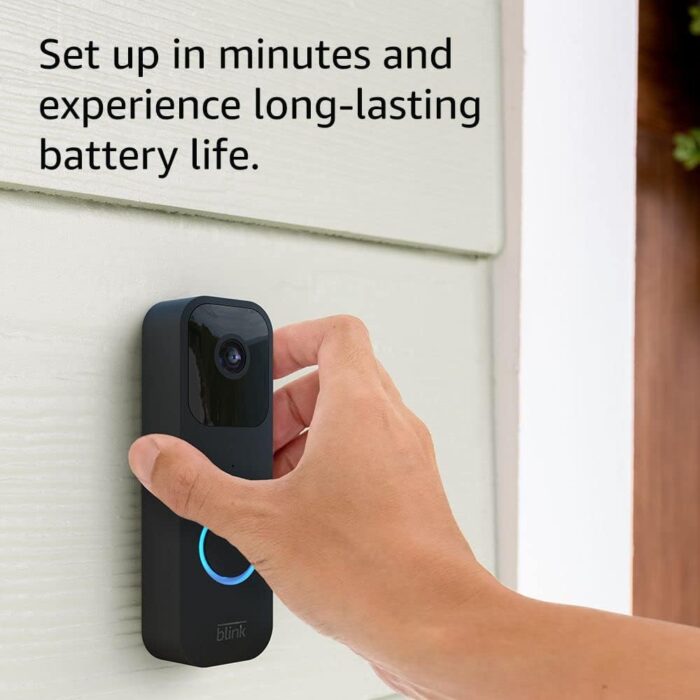 Blink Video Doorbell (newest model), Two-way audio, HD video, motion and chime app alerts and Alexa enabled — wired or wire-free (Black) - Image 6