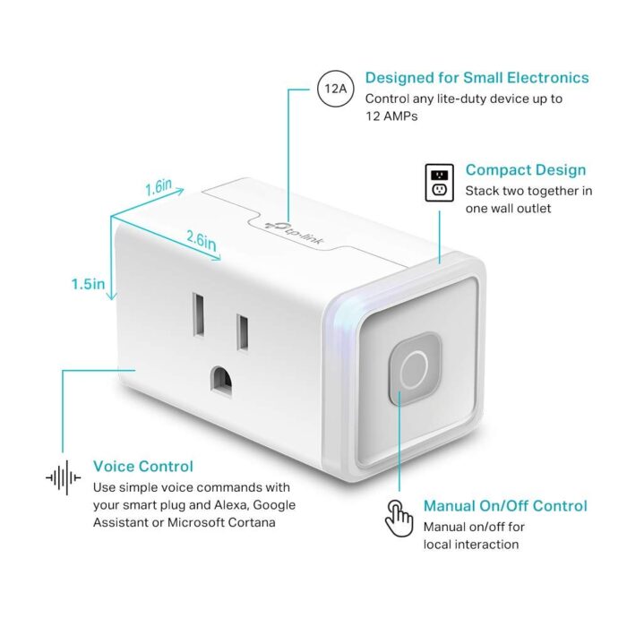 Kasa Smart Plug HS103P4, Smart Home Wi-Fi Outlet Works with Alexa, Echo, Google Home & IFTTT, No Hub Required, Remote Control, 15 Amp, UL Certified, 4-Pack, White - Image 4