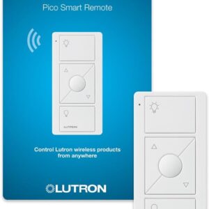 Lutron Caseta Smart Lighting Pico Remote, For Wireless Light Bulbs and Lamps, Works w/ Alexa, Apple Homekit, Google Home (Hub Required), 3-Way, Batteries Included, PJ2-3BRL-WH-L01R, White