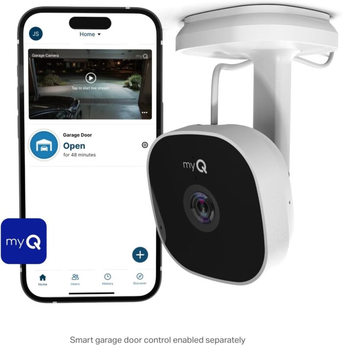 myQ Smart Garage Security Camera – 1080p HD Video, Night Vision, Motion Detection, Magnetic, Wi-Fi, Two-Way Audio, Smartphone Control - Image 2