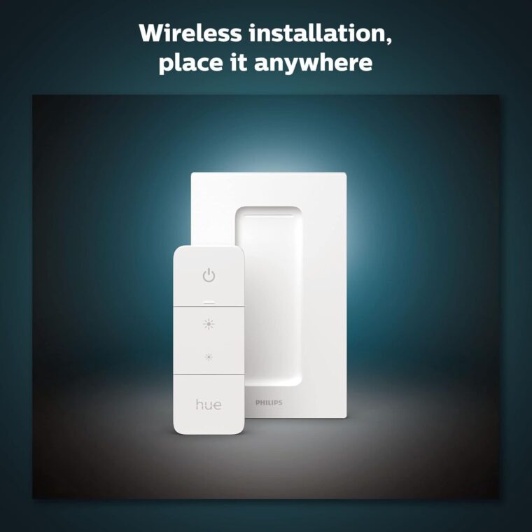 Philips Hue Smart Dimmer Switch with Remote, White - 1 Pack - Turns Hue Lights On, Off, Dims or Brightens - Requires Hue Bridge - Easy, No-Wire Installation - Image 7