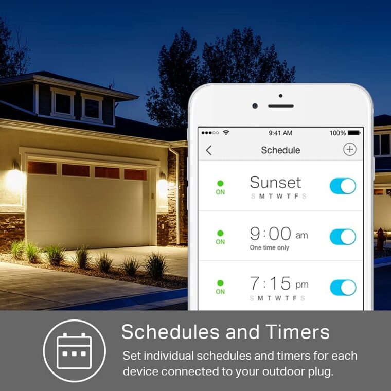 Kasa Outdoor Smart Plug, Smart Home Wi-Fi Outlet Timer, Max Load 15A/1875W, IP64 Weather Resistance, Compatible with Alexa, Google Home & SmartThings, No Hub Required, ETL Certified(KP401) - Image 5