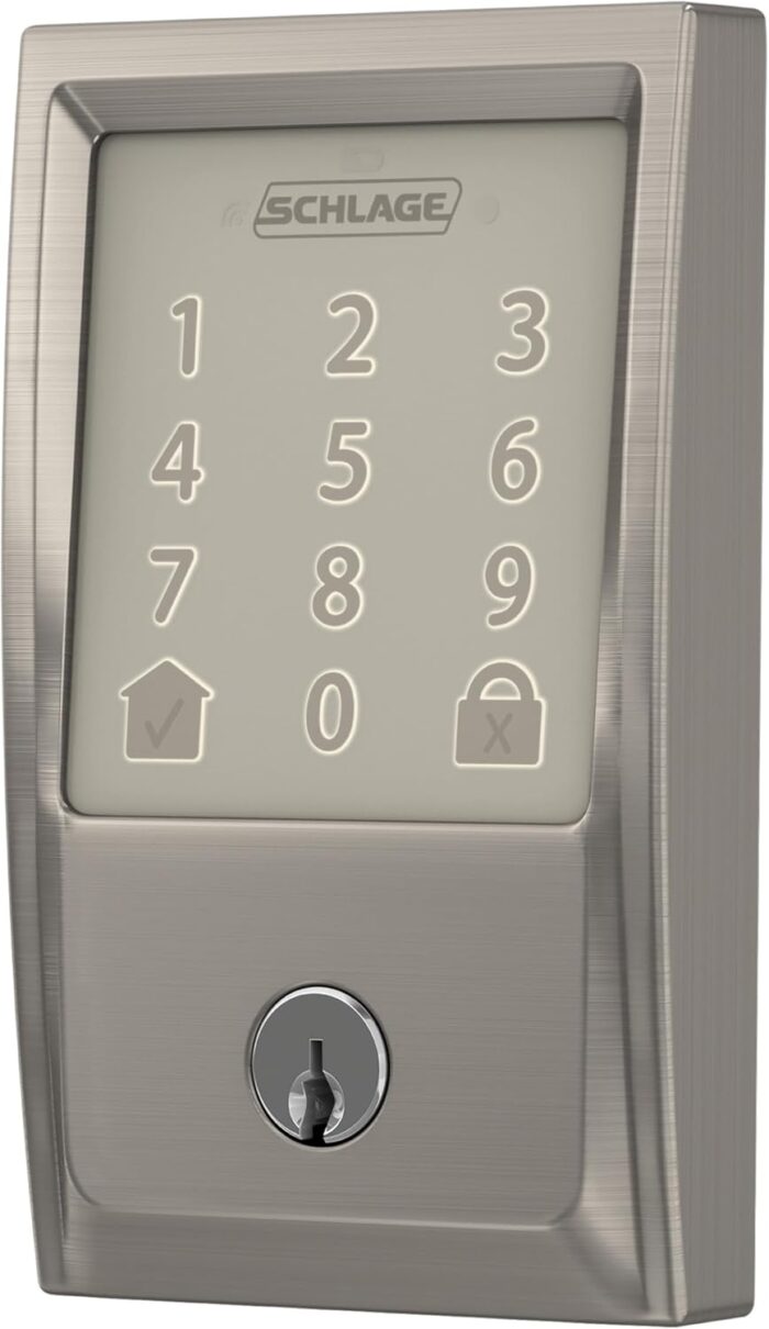 Schlage Encode Smart Wi-Fi Deadbolt with Century Trim in Satin Nickel - Image 9