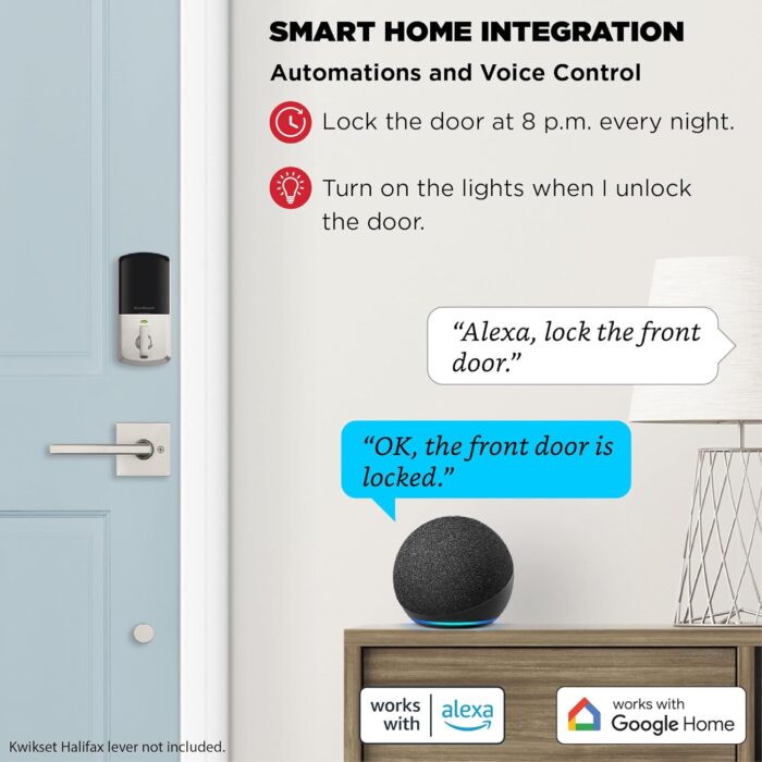 Kwikset Halo Wi-Fi Smart Lock, Keyless Entry Door Deadbolt, Geofence Auto-Unlock, Grade AAA Certified, No Hub Easy Install, Satin Nickel Lifetime Finish Warranty, Touchscreen - Image 5