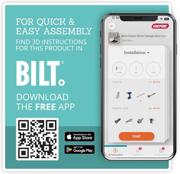 Genie QuietLift Connect – WiFi Smart Garage Door Opener with Added Wireless Keypad, ¾ HPC Smart Belt Drive – Compatible with Alexa and Google Assistant, Model 3053-TKV - Image 12