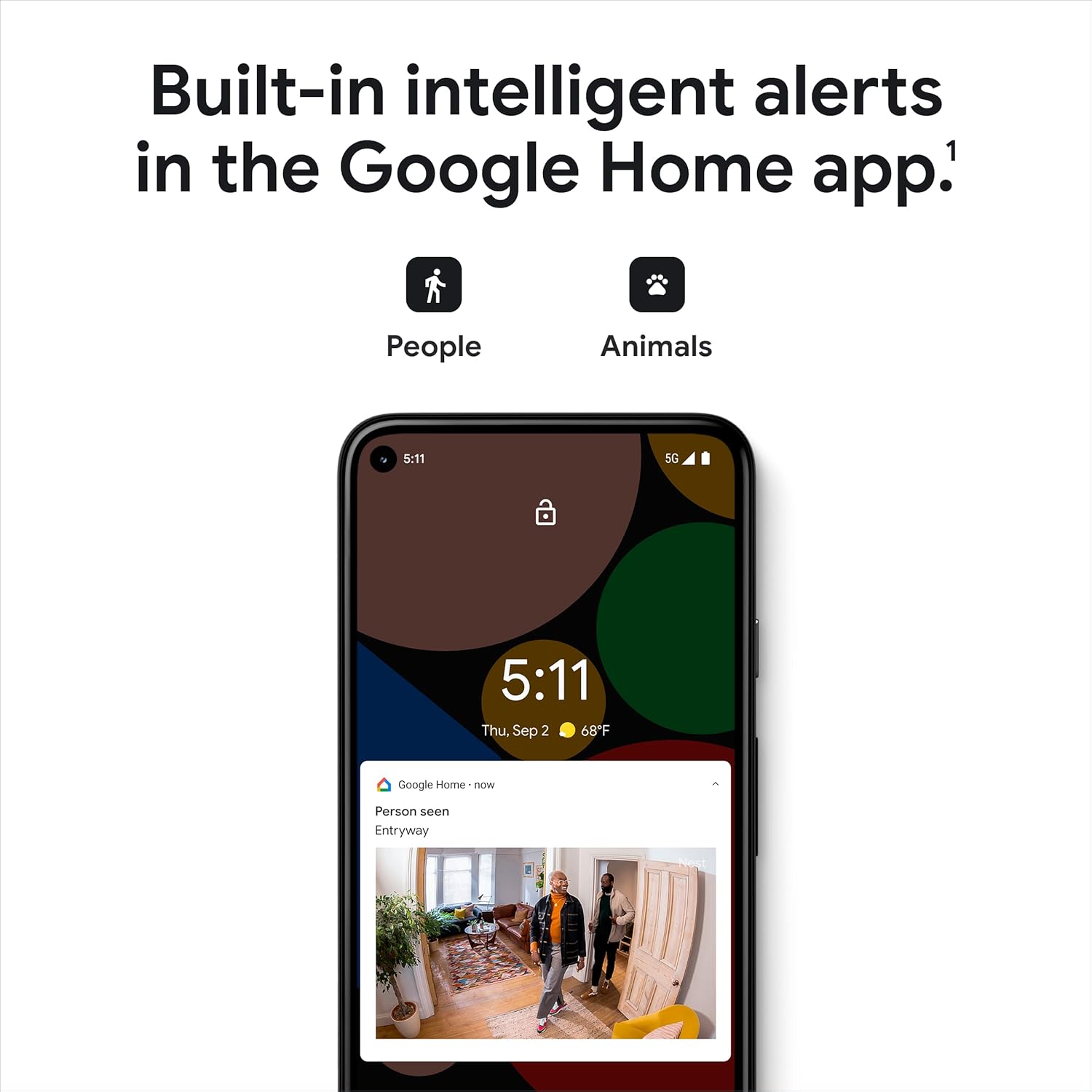 Google indoor Nest Security Cam 1080p (Wired) - 2nd Generation - Snow - Image 2