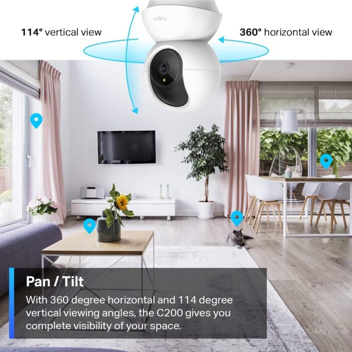 TP-Link Tapo Pan/Tilt Security Camera for Baby Monitor, Pet Camera w/Motion Detection, 1080P, 2-Way Audio, Night Vision, Cloud & SD Card Storage, Works with Alexa & Google Home (Tapo C200) - Image 3