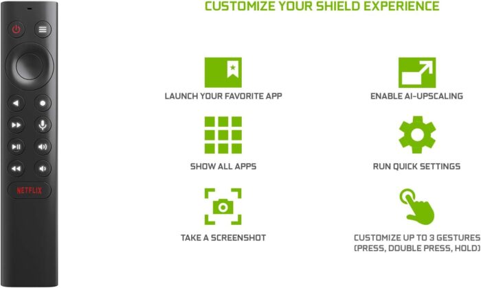 NVIDIA SHIELD Remote; Voice Search, Motion-Activated, Backlit Buttons, Customizable Menu Buttons, and IR Blaster to Control your TV - Image 2