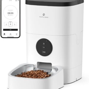 PETLIBRO Automatic Cat Feeder, Wi-Fi Automatic Cat Food Dispenser with Timer Interactive Voice Recorder, Auto Cat Feeder with 1-4 Meals Control Dry Food