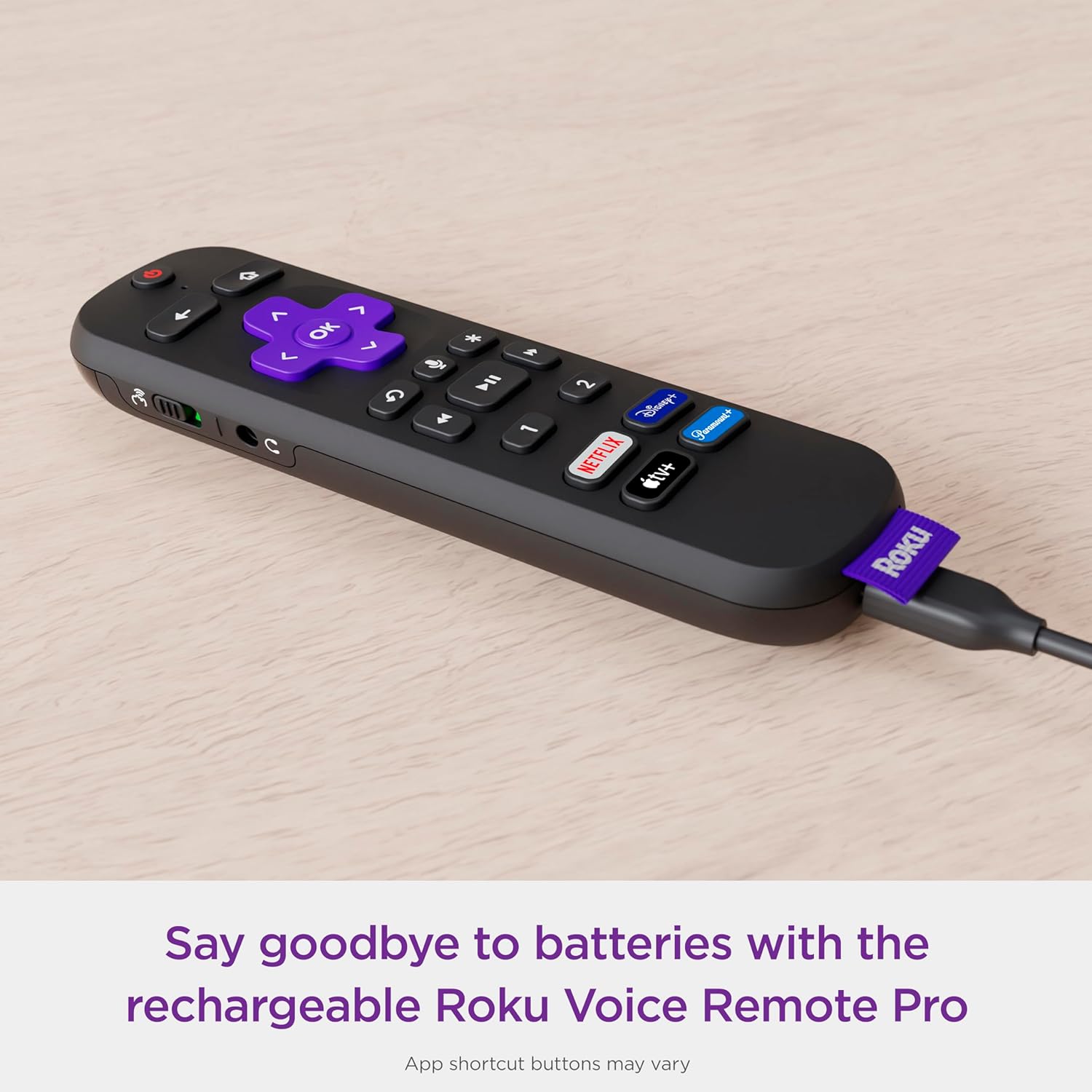 Roku Voice Remote Pro | Rechargeable TV Remote Control with Hands-free Voice Controls, Headphone Mode & Lost Remote Finder - Replacement Remote Compatible with Roku TV, Roku Players, & Roku Audio - Image 5