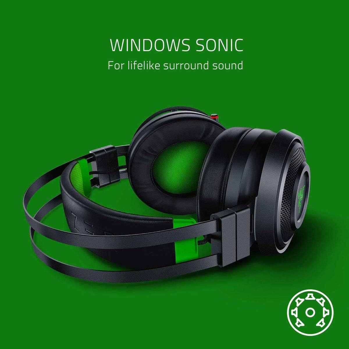 Razer Nari Ultimate Wireless 7.1 Surround Sound Gaming Headset: HyperSense Haptic Feedback - Auto-Adjust Headband - Retractable Mic – for Xbox Series X & S, Xbox One - Black/Green - Image 6