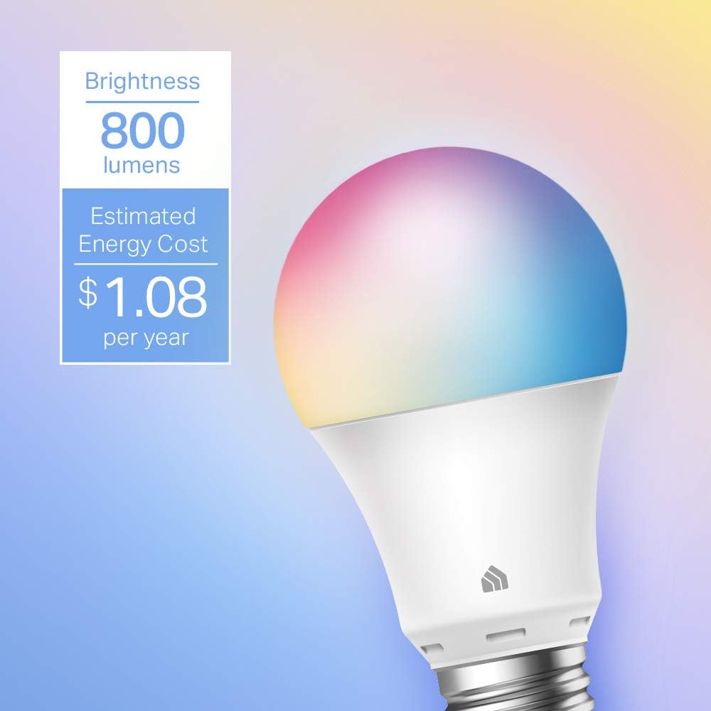 Kasa Smart Light Bulbs, Full Color Changing Dimmable Smart WiFi Bulbs Compatible with Alexa and Google Home, A19, 60 W 800 Lumens,2.4Ghz only, No Hub Required, 2-Pack (KL125P2), Multicolor - Image 3