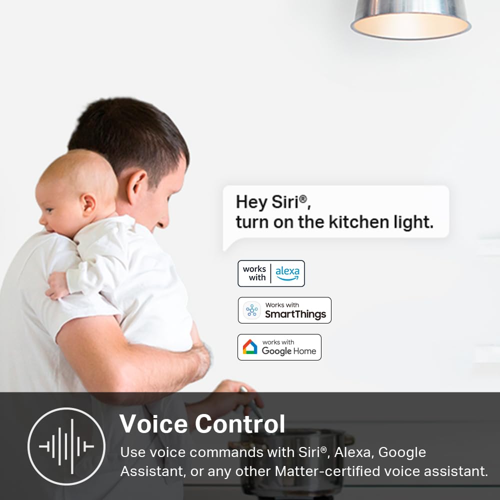 Kasa Matter Smart Light Switch: Voice Control w/Siri, Alexa & Google Assistant, UL Certified, Timer & Schedule, Easy Guided Install, Neutral Wire Required, Single Pole, 2.4GHz Wi-Fi, 3-Pack - Image 4