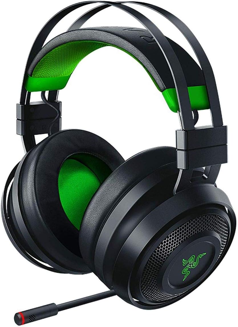 Razer Nari Ultimate Wireless 7.1 Surround Sound Gaming Headset: HyperSense Haptic Feedback - Auto-Adjust Headband - Retractable Mic – for Xbox Series X & S, Xbox One - Black/Green