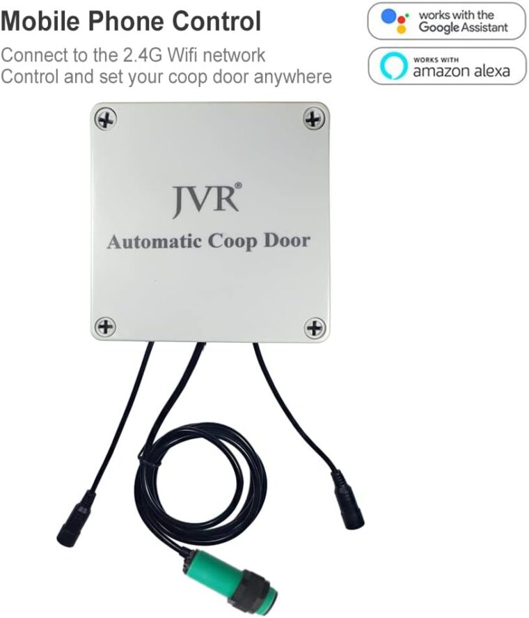 JVR Automatic Chicken Coop Smart Door Compatible with Alexa, Google Assistant, Home Assistant, Tuya - WiFi Electric Opener, Auto Sunrise/Sunset Dusk to Dawn Doors, Chicken Coop Accessories - Image 3