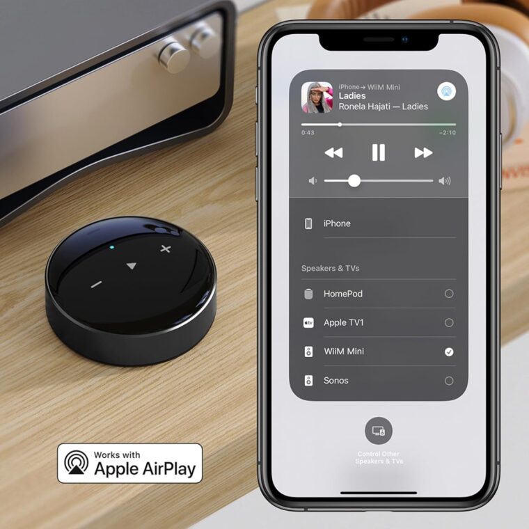 WiiM Mini AirPlay 2 Wireless Audio Streamer, Multiroom Stereo, Preamplifier, Works with Alexa and Siri Voice Assistants, Stream Hi-Res Audio from Spotify, Amazon Music and More - Image 4