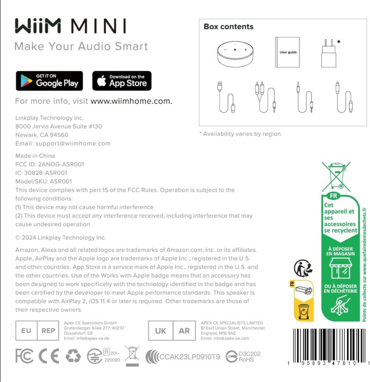 WiiM Mini AirPlay 2 Wireless Audio Streamer, Multiroom Stereo, Preamplifier, Works with Alexa and Siri Voice Assistants, Stream Hi-Res Audio from Spotify, Amazon Music and More - Image 9