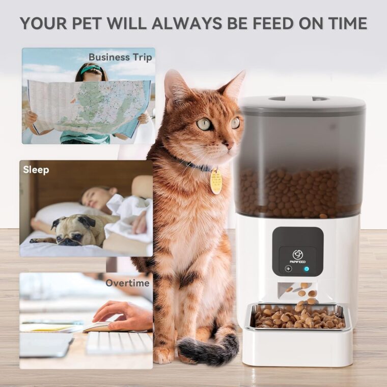Smart Automatic Cat Feeders: WiFi Pet Feeder with APP Control for Remote Feeding, Detachable for Easy Clean, Automatic Cat Food Dispenser with Alexa,1-30 Meals Per Day for Dog (6L/25Cup) - Image 8