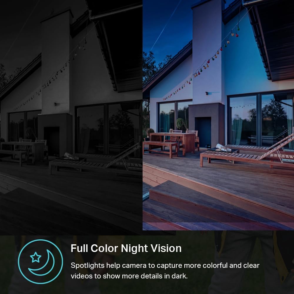 Kasa Smart 2K QHD Security Camera Outdoor Wired, IP65, Starlight Sensor & 98Ft Night Vision, Motion/Person Detection, 2 Way Audio w/Siren, Cloud/SD Card Storage, Alexa &Google Home Compatible(KC420WS) - Image 4