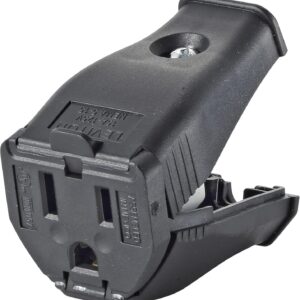 Leviton 3W102-E 2-Pole 3-Wire Grounding Cord Outlet, Black
