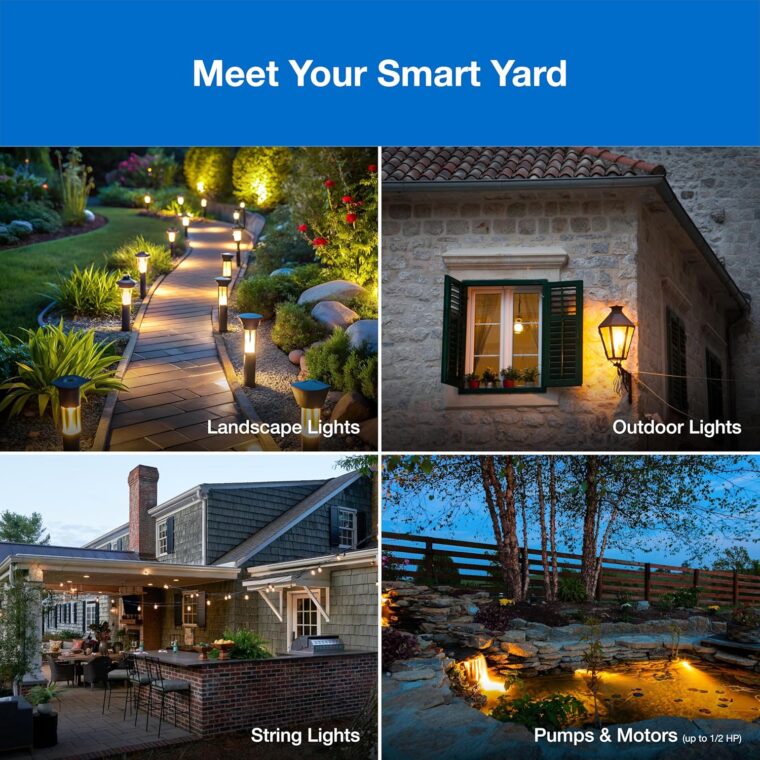 Lutron Outdoor Smart Plug For Caseta Smart Lighting, for Summer Lights, Patio Lights, Backyard Lights, Outdoor Lights, and Motors, 15A LED Fixtures & 1/2 HP Motors, PD-15OUT-BL, Black​ - Image 11