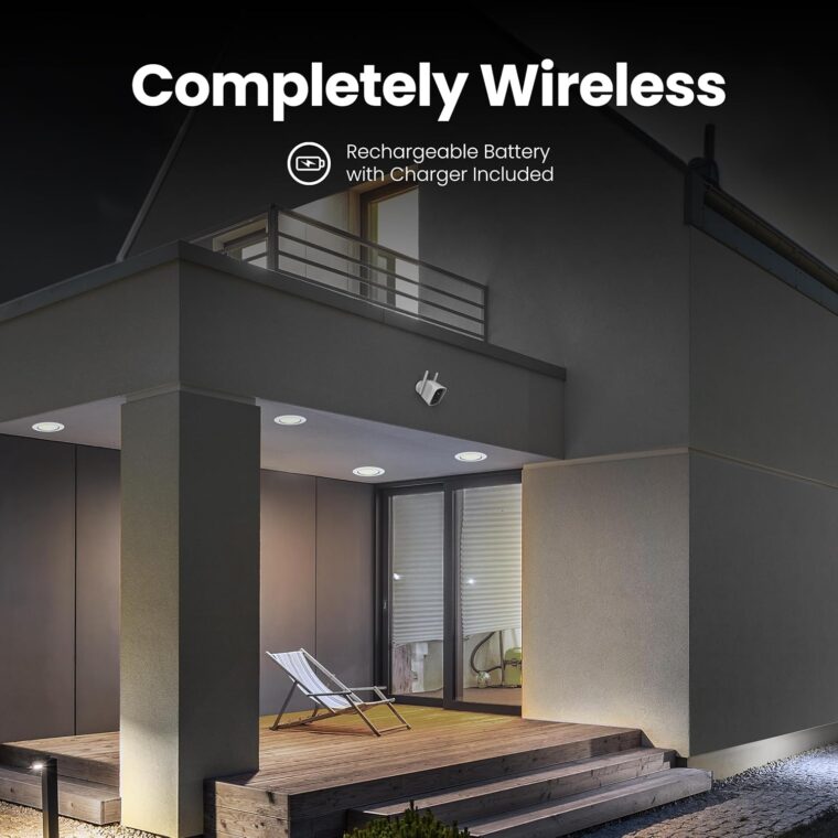 Feit Electric Smart Security Camera, 2.4GHz WiFi Smart Home Camera with Motion Detection, Night Vision, 2-Way Audio, 1080p HD Battery Powered, White, CAM/WM/WiFi/BAT - Image 3