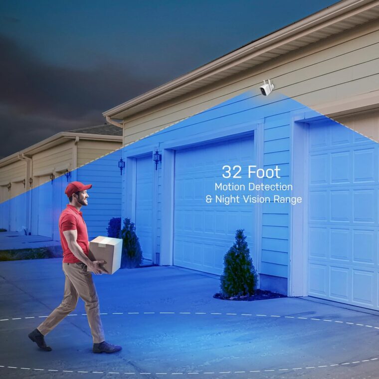 Feit Electric Smart Security Camera, 2.4GHz WiFi Smart Home Camera with Motion Detection, Night Vision, 2-Way Audio, 1080p HD Battery Powered, White, CAM/WM/WiFi/BAT - Image 4