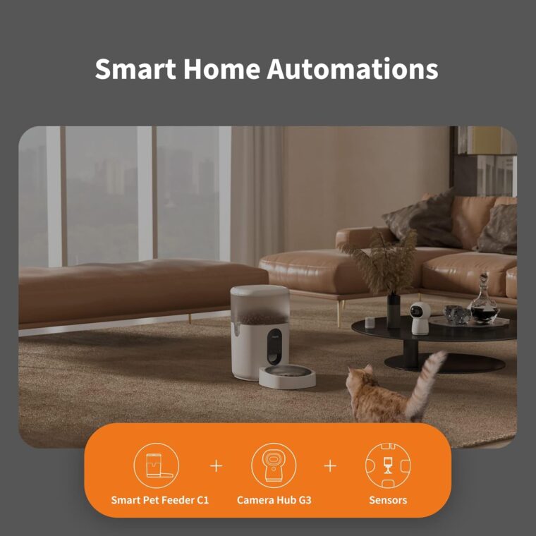 Aqara Smart Pet Feeder C1, REQUIRES AQARA Zigbee 3.0 HUB, Automatic Feeder for Cats and Dogs, Auto Cat Food Dispenser with APP Control, Can be Controlled by Google, Alexa, Siri, Works with SmartThings - Image 8