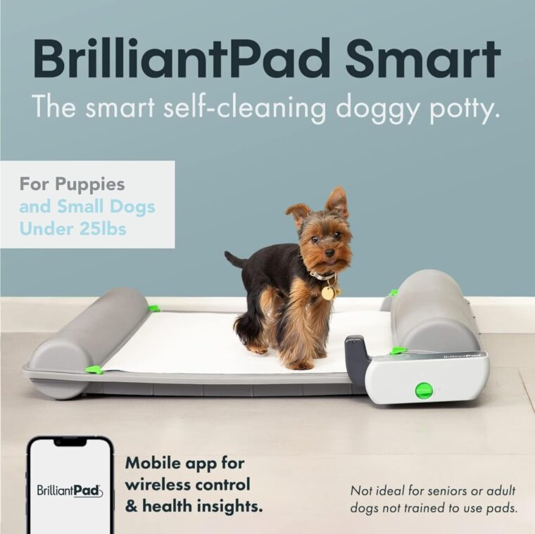 BrilliantPad Smart Indoor Dog Potty for Small Pets | Self Cleaning with Odor Control, AI Health Monitoring, Puppy Training Alternative to Grass Turf | Includes 1 Absorbent Pad Roll & Smartphone App - Image 4