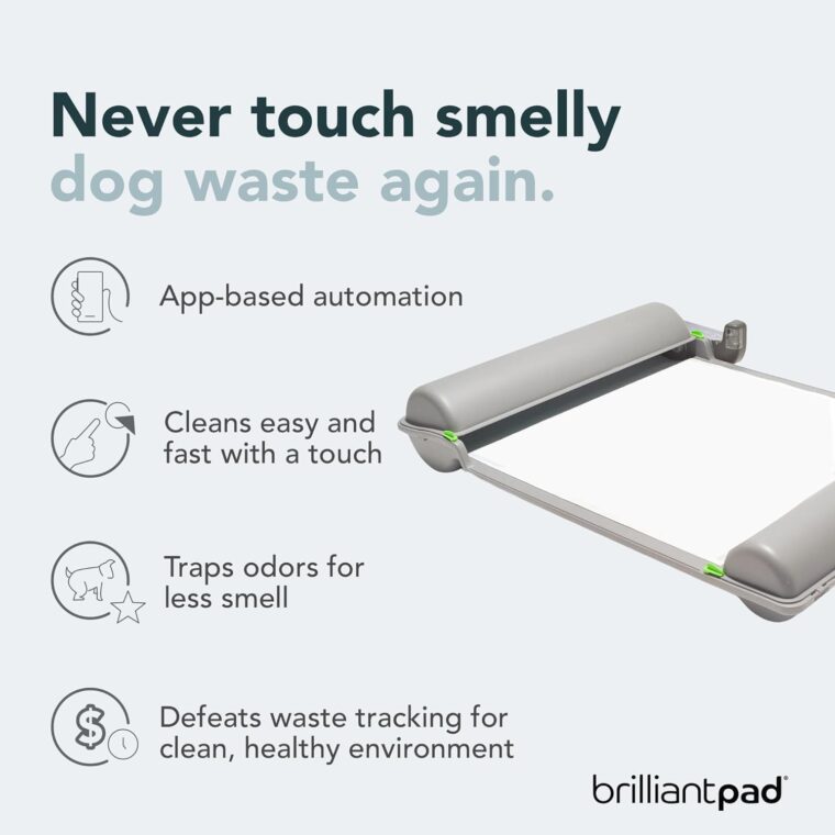 BrilliantPad Smart Indoor Dog Potty for Small Pets | Self Cleaning with Odor Control, AI Health Monitoring, Puppy Training Alternative to Grass Turf | Includes 1 Absorbent Pad Roll & Smartphone App - Image 5