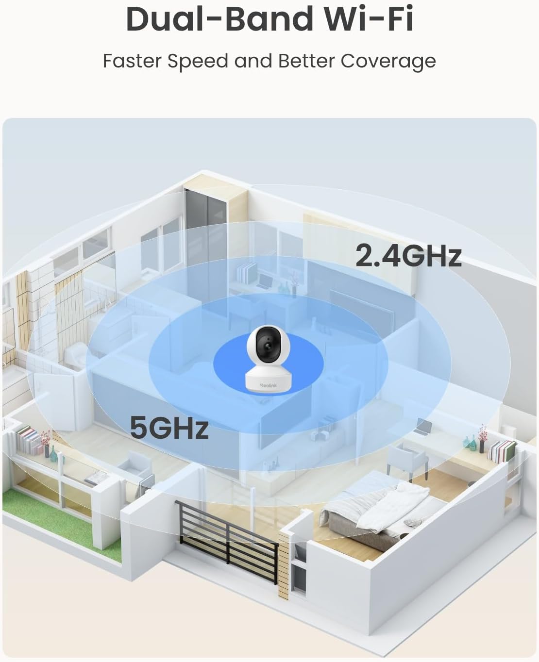 REOLINK E1 Pro 3K PT Wi-Fi Indoor Camera for Baby & Pet Monitoring, Auto Tracking, 5MP Night Vision Enhanced by F1.6 Aperture, Person/Pet/Baby Crying Detection, 2.4/5GHz Wi-Fi, Two-Way Audio - Image 7