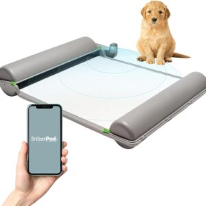BrilliantPad Smart Indoor Dog Potty for Small Pets | Self Cleaning with Odor Control, AI Health Monitoring, Puppy Training Alternative to Grass Turf | Includes 1 Absorbent Pad Roll & Smartphone App