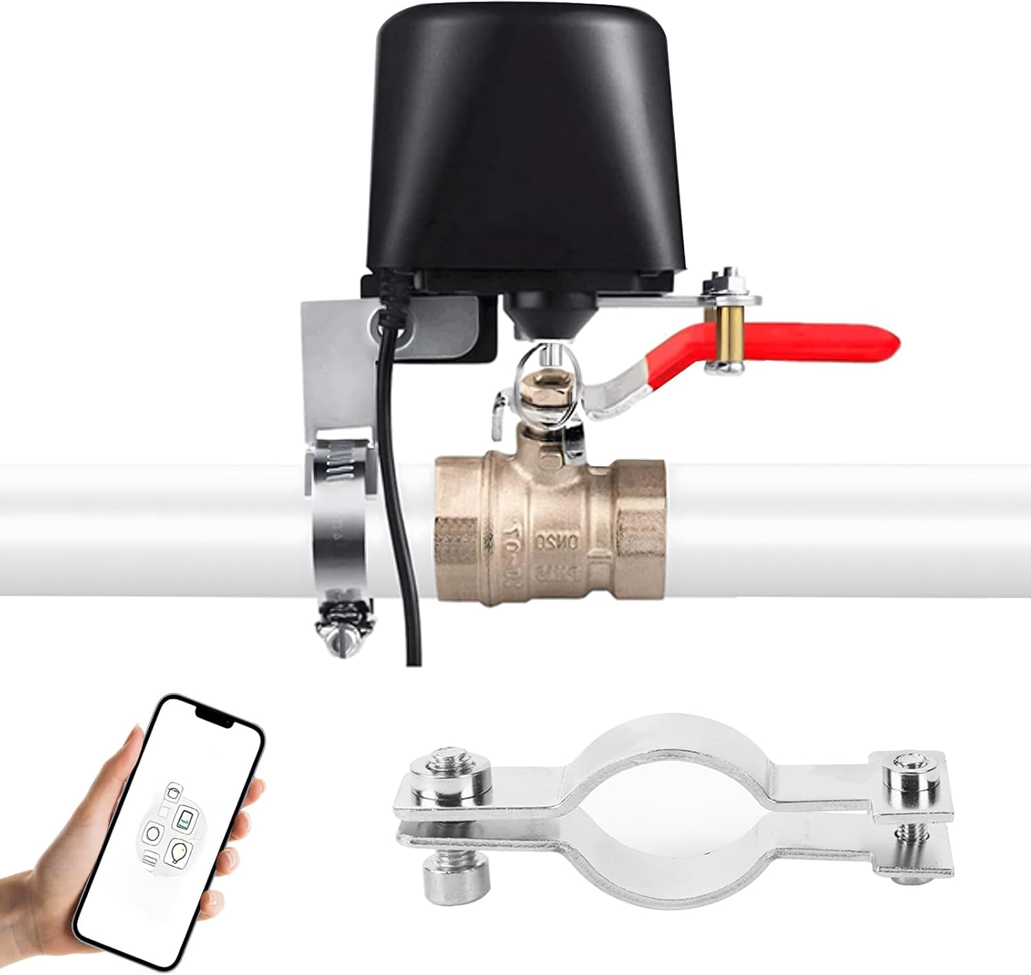 Owfeel WiFi Smart Valve WiFi Control Water Valve Compatible with Alexa, Google and Application Program iOS/Android