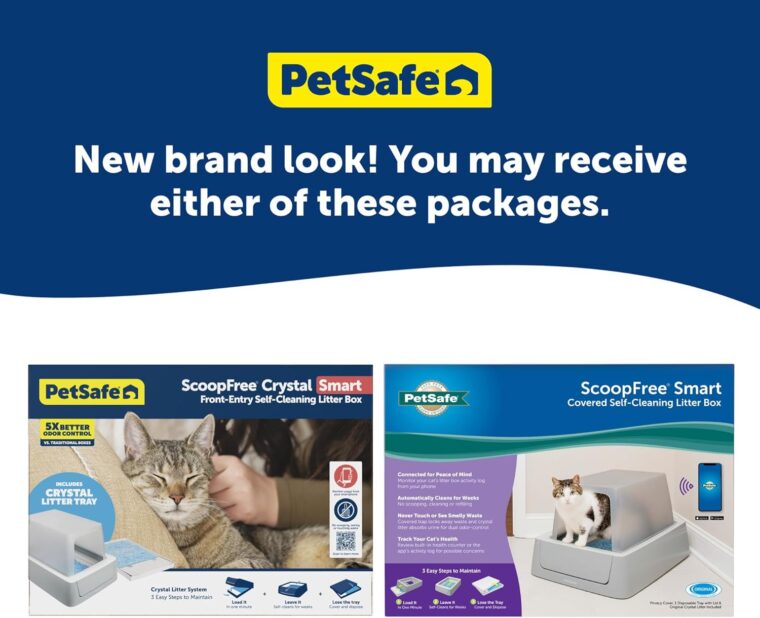 PetSafe ScoopFree Crystal Smart Front-Entry Self-Cleaning Cat Litter Box - WiFi (2.4 GHz) & App Enabled - Hands-Free Cleanup - Less Tracking, Superior Odor Control - Includes Disposable Tray and Hood - Image 2
