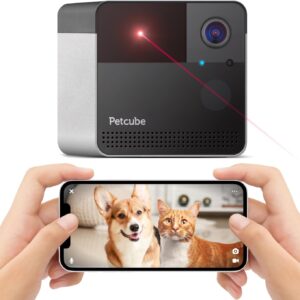 Petcube Play 2 Wi-Fi Pet Camera with Laser Toy for Cats & Dogs, 1080P HD Video, 160° Full-Room View, 2-Way Audio, Sound/Motion Alerts, Night Vision, Pet Monitoring App