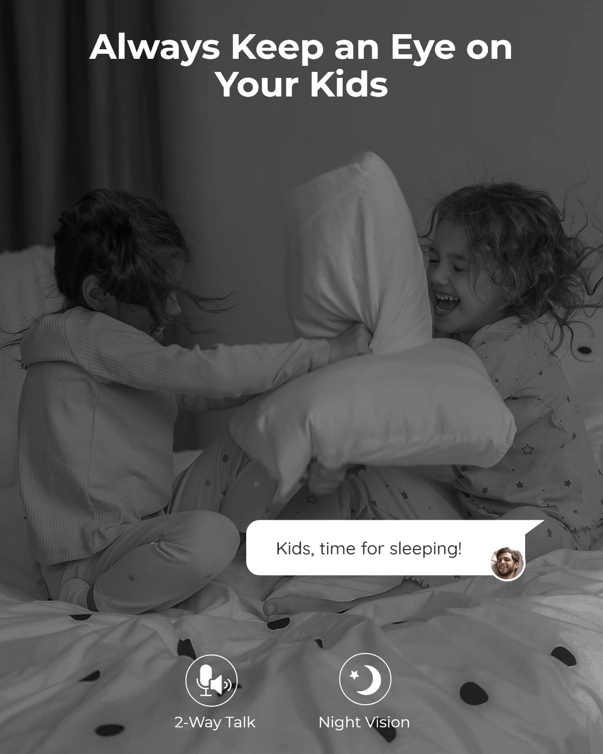 REOLINK 2K Indoor Security Camera E1, Plug-in 2.4G Wireless WiFi for Baby/Pet Monitor with Phone app, 360 Degree Dog Camera with Person/Pet Detection, Night Vision, 2-Way Talk, Local Storage - Image 3