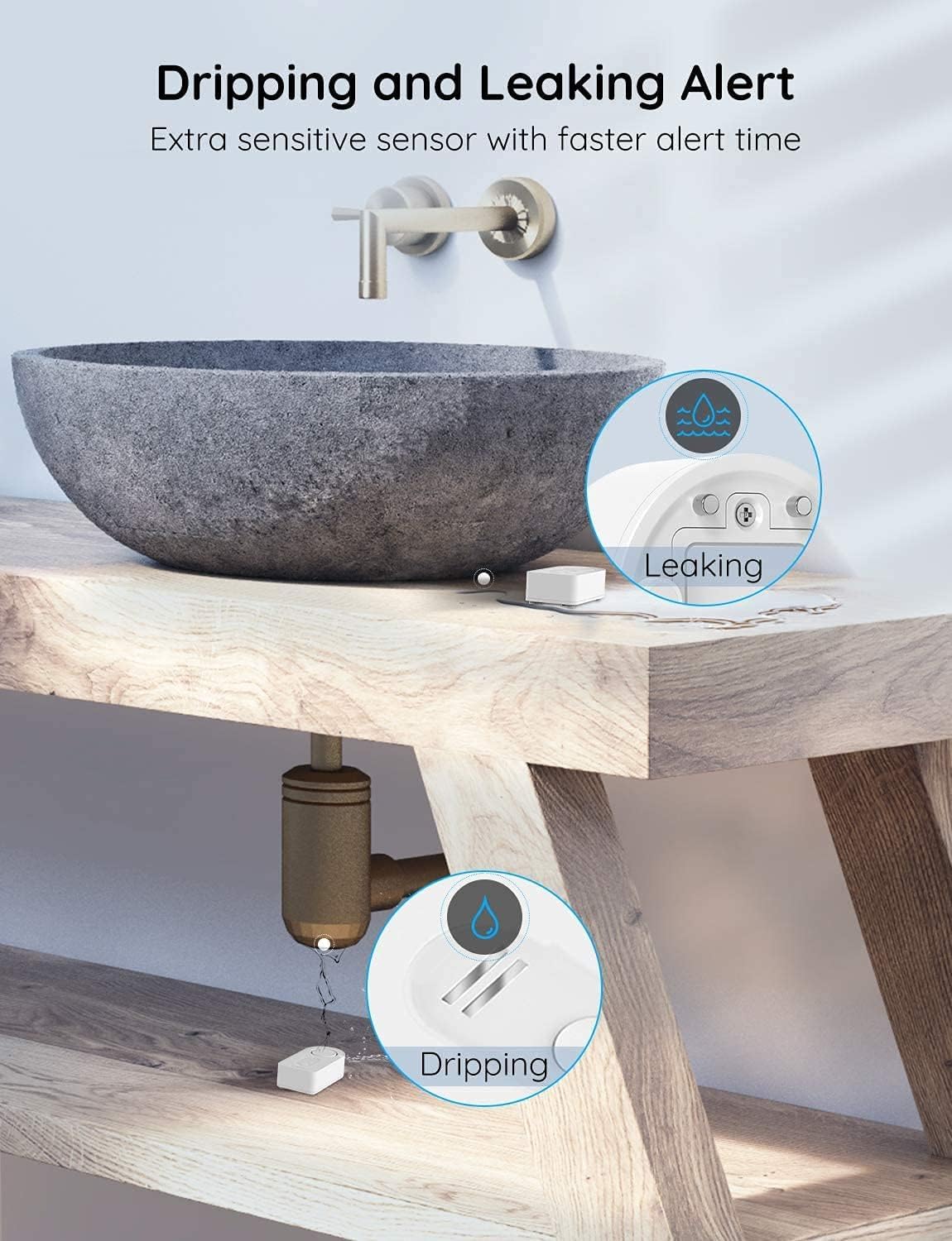 Govee WiFi Water Sensor 1 Pack, Smart Water Leak Detector, 100dB Adjustable Alarm Suit for Home and Basement, Water Leak Alert with Email & APP Push (Only Support 2.4G Wi-Fi) - Image 8