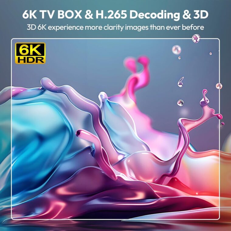 EASYTONE Android 12.0 TV Box 4GB RAM 64GB ROM, Android Box 2025 H618 Quad-Core CPU 6K TV Box with 4K 6K 2.4/5G Dual-WiFi 3D HDR10+ Bluetooth 4.0 USB 2.0 Smart Box for TV - Image 4